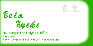 bela nyeki business card